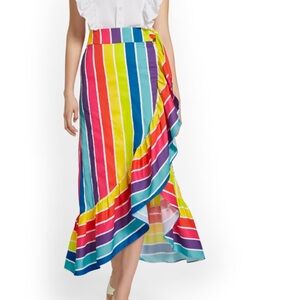 Striped Ruffle Maxi Skirt